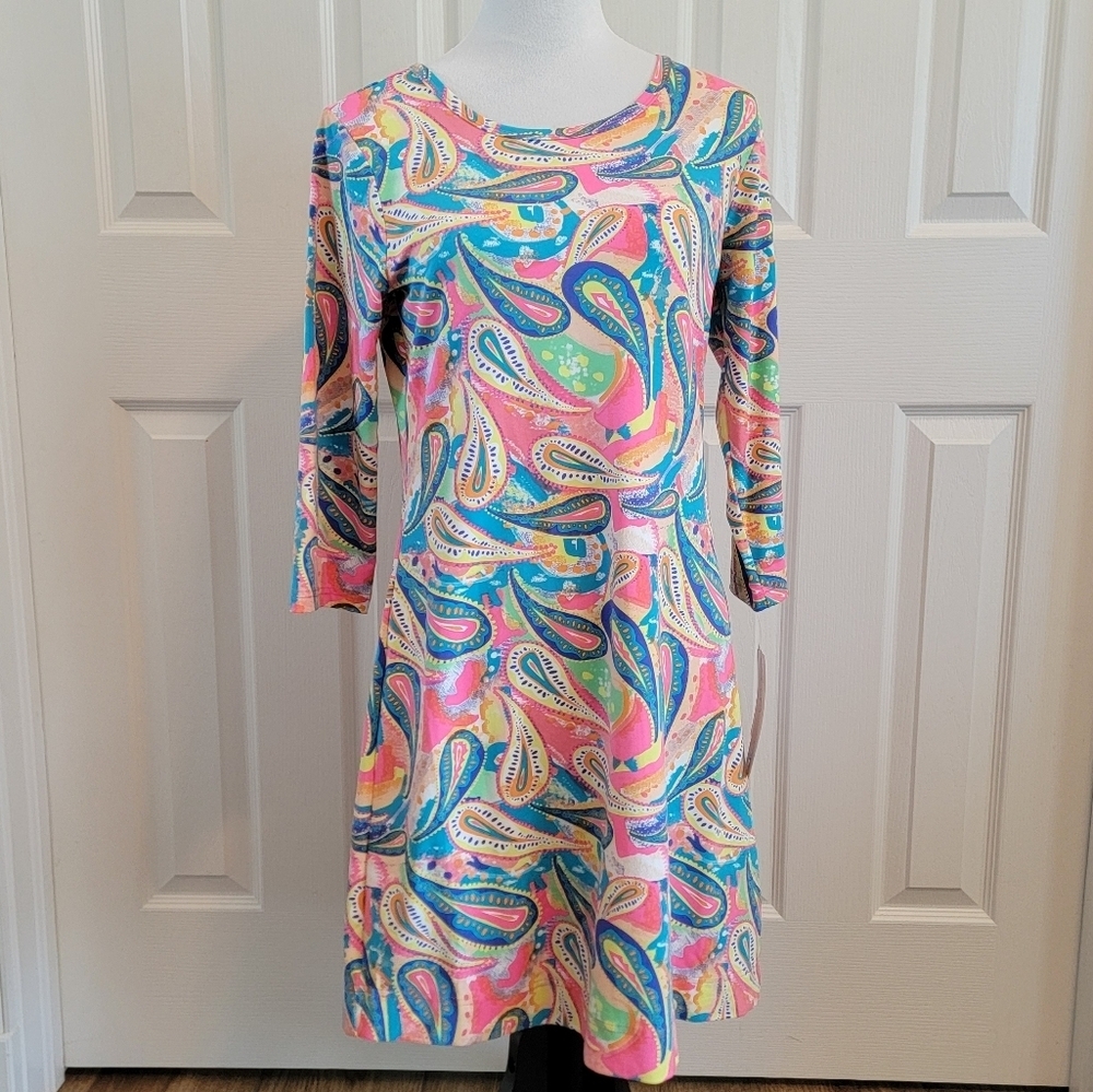NWT Lulu B Tropical UPF 50+ Colorful Beach Coverup/Cooling Dress Size S